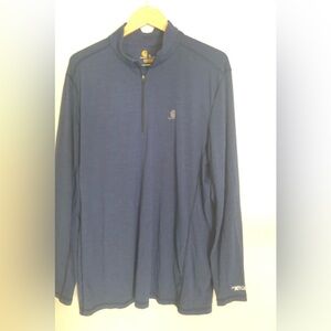 Carhartt Men’s Blue Relaxed Fit Pullover Zip Front Shirt Size XL